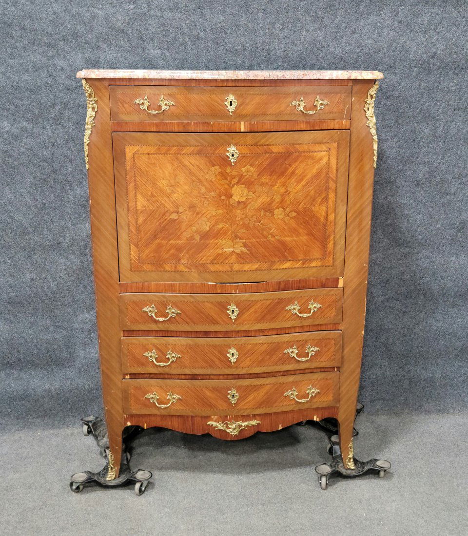 French Bronze Mounted Marble Top Abbatant (1 of 6)