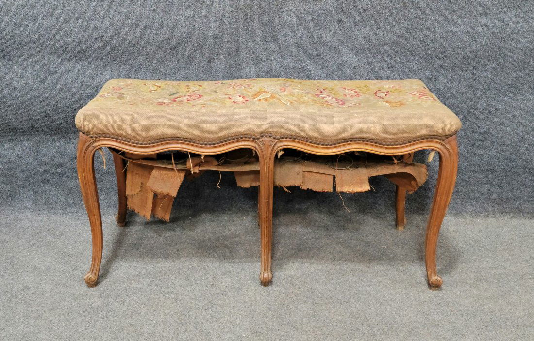 Antique Needlepoint Six Leg Bench (1 of 4)