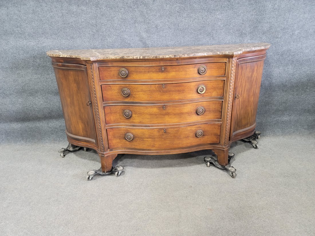 Century Marble Top Sideboard: 40h, 76w, 12d