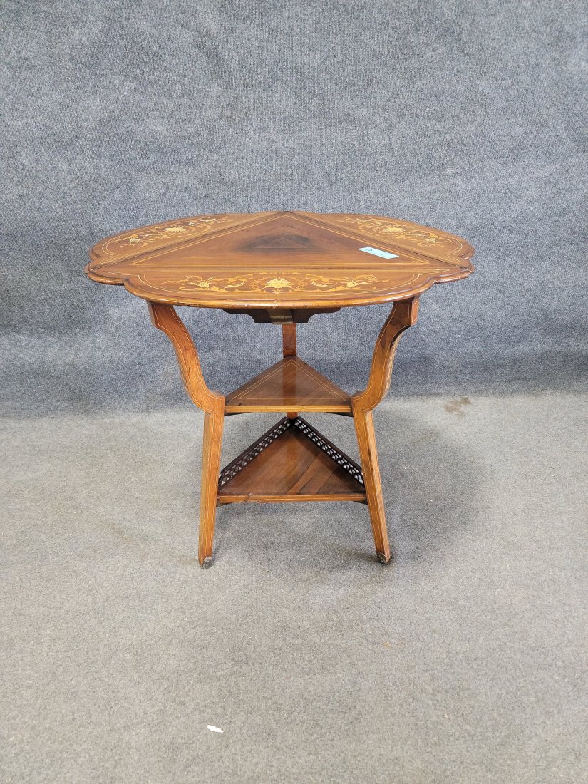 Antique Rosewood Envelope Table: 28h, 29w,