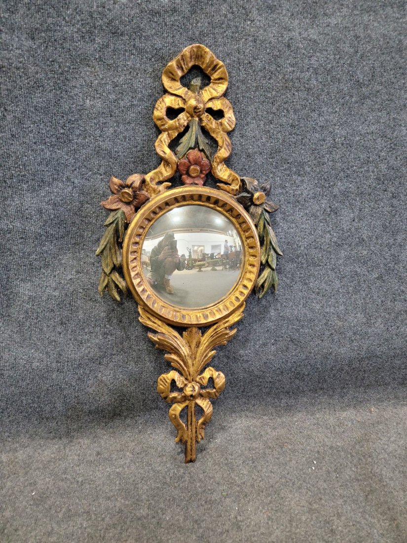 Antique Italian Mirror: 32.5h, 14.5w