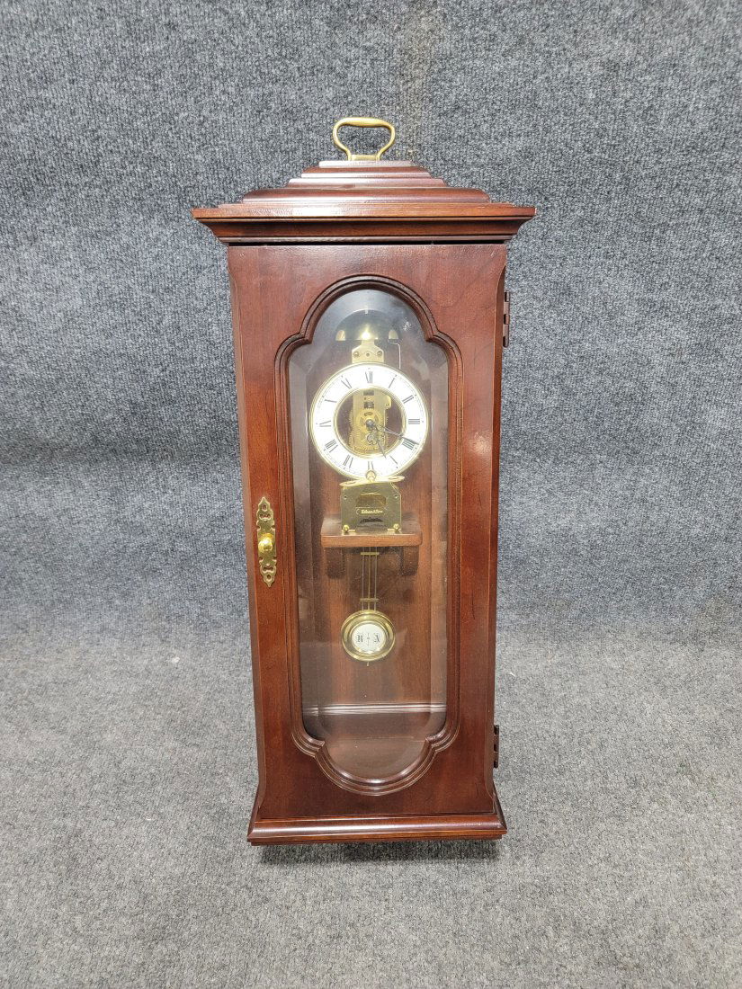 Ethan Allen Antique Style Wall Clock: 26h, 10.5w, 7.75d