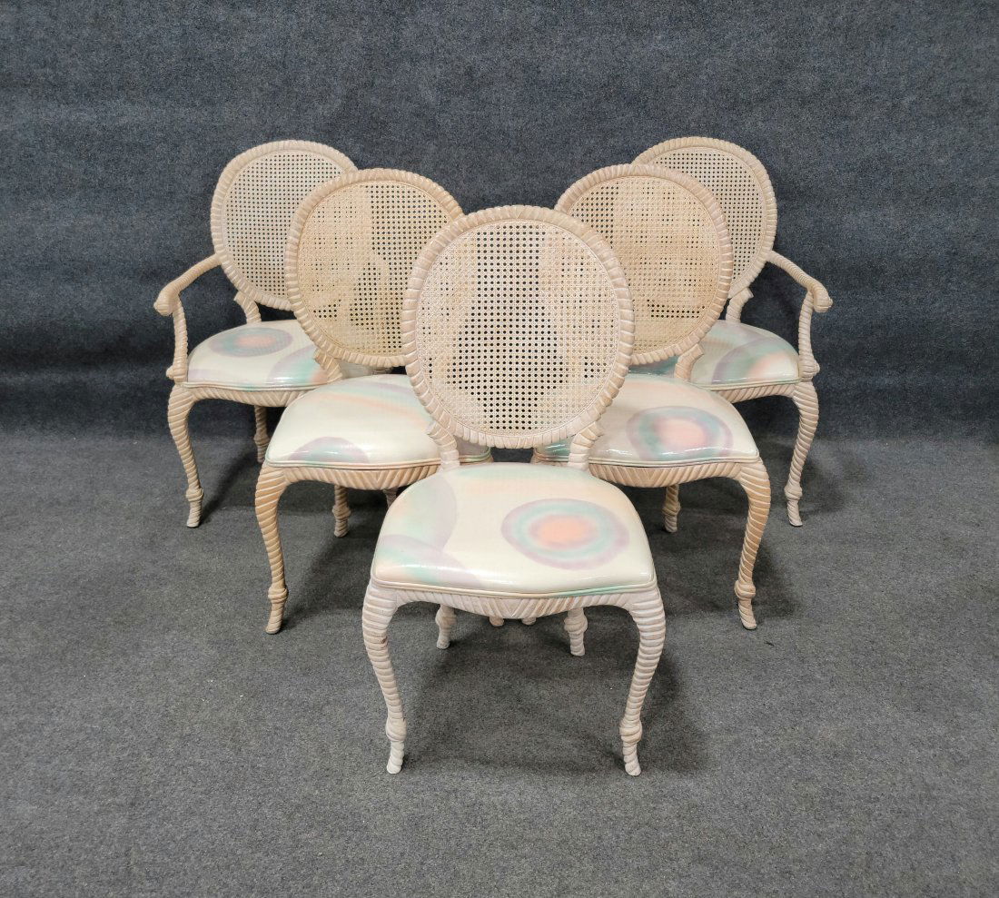 5 Cane Back French Style Dining Chairs (1 of 5)