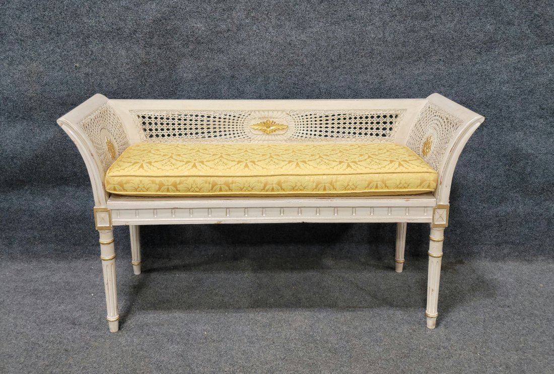 Regency Style Cane Bench (1 of 6)