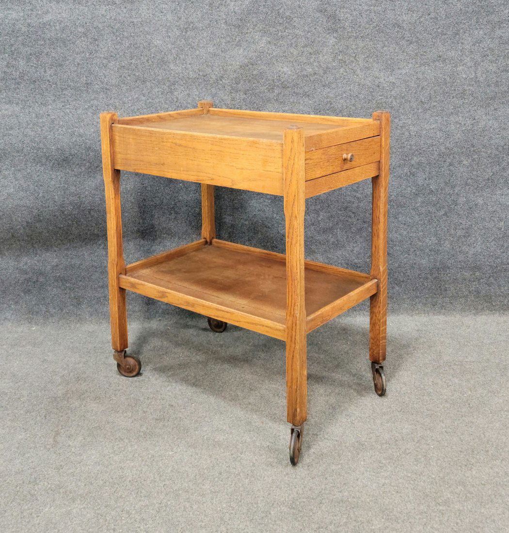 Oak 2 Tier Tea Cart (1 of 5)