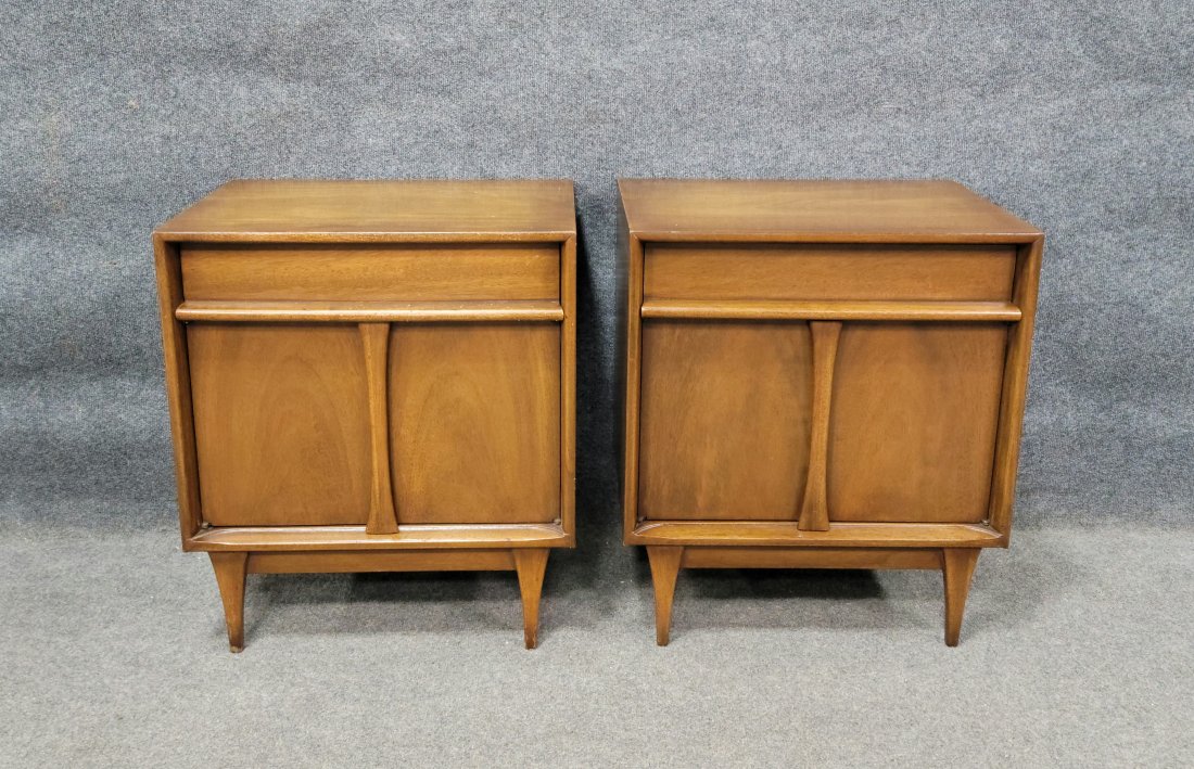 Pair Of Mid Century Nightstands: 25"H, 22.25"W, 16"D