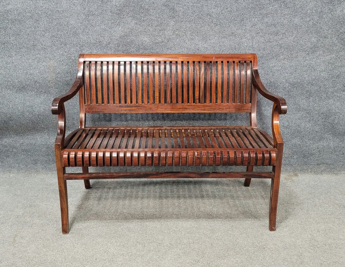 Clean Mahogany Settee: 31.50"H, 41.50"W, 21"D
