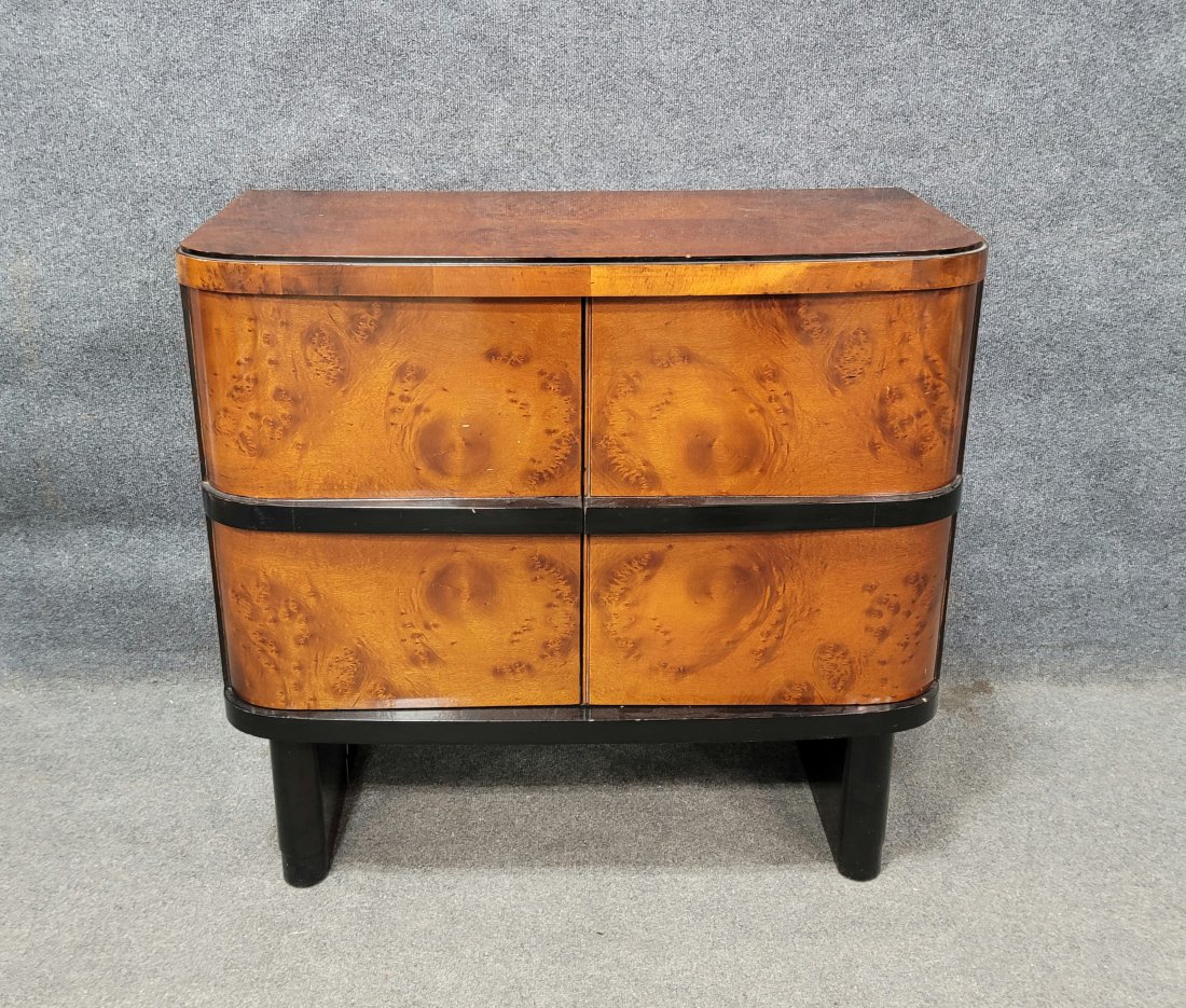 Deco Nightstand: 33.75"H, 36"W, 17.25"D