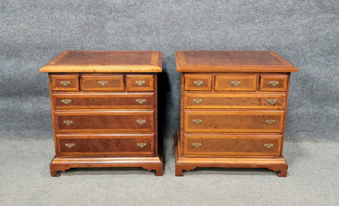 Pair Of Banded Georgian Bachelors Chests (1 of 6)