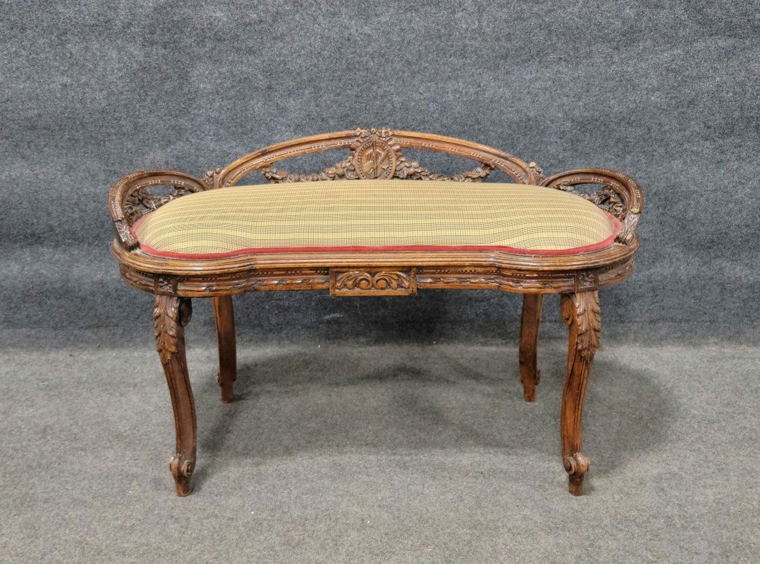 Carved French Window Bench (1 of 6)