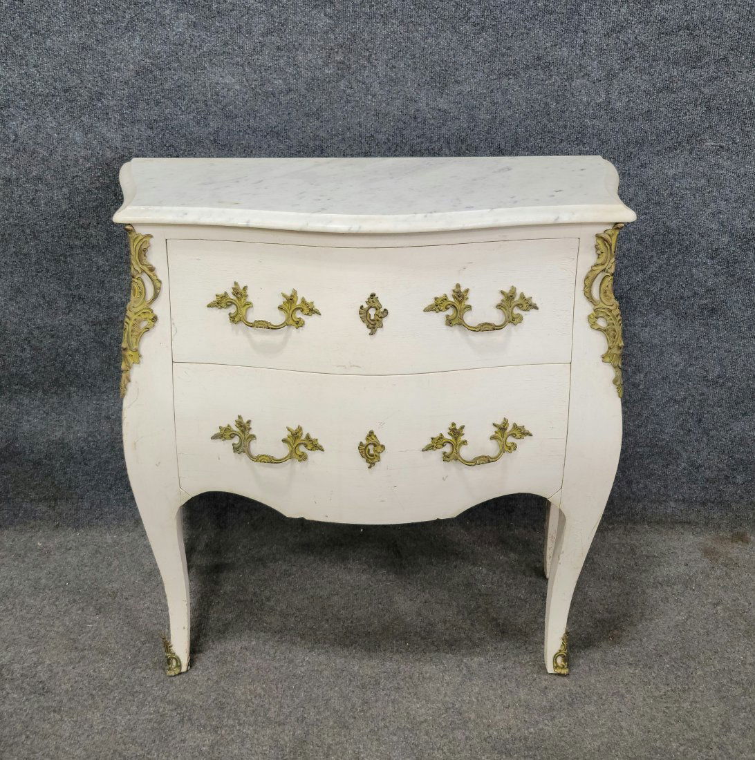 Auffray & Co. Marble Top French Bombay Commode: 30"H, 31"W, 15"D