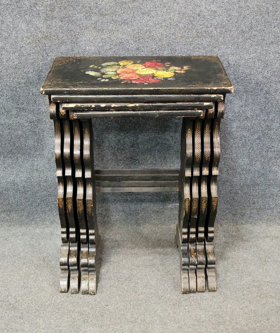 Venetian Stacked Tables: 27.50"H, 20.75"W, 13"D