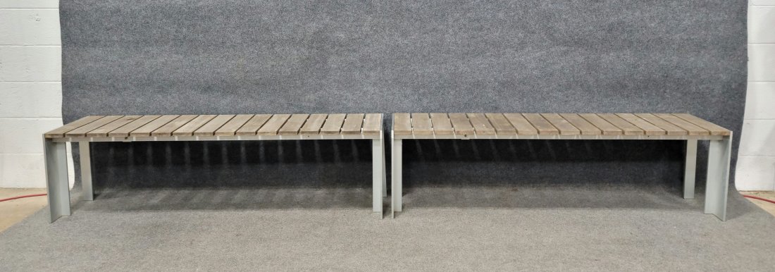 Pair Of Industrial Benches: 17.25"H, 63"W, 15.75"D