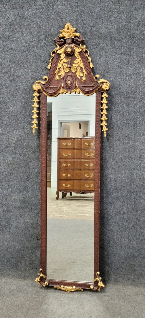 Antique Chinese Chippendale Mirror: 60.75"H, 18"W
