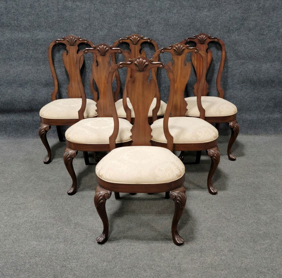 6 Ethan Allen Dining Chairs: 41.75"H, 22"W, 25"D, 20"SH