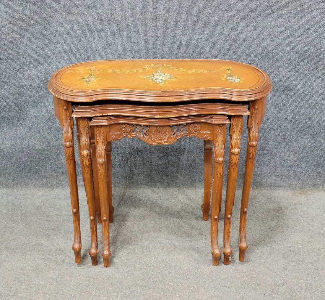 Stacked French Tables: Big - 24"H, 28"W, 15"D | Medium - 23"H, 21"W, 14"D | Small - 21.75"H, 16.50"W, 12.50"D