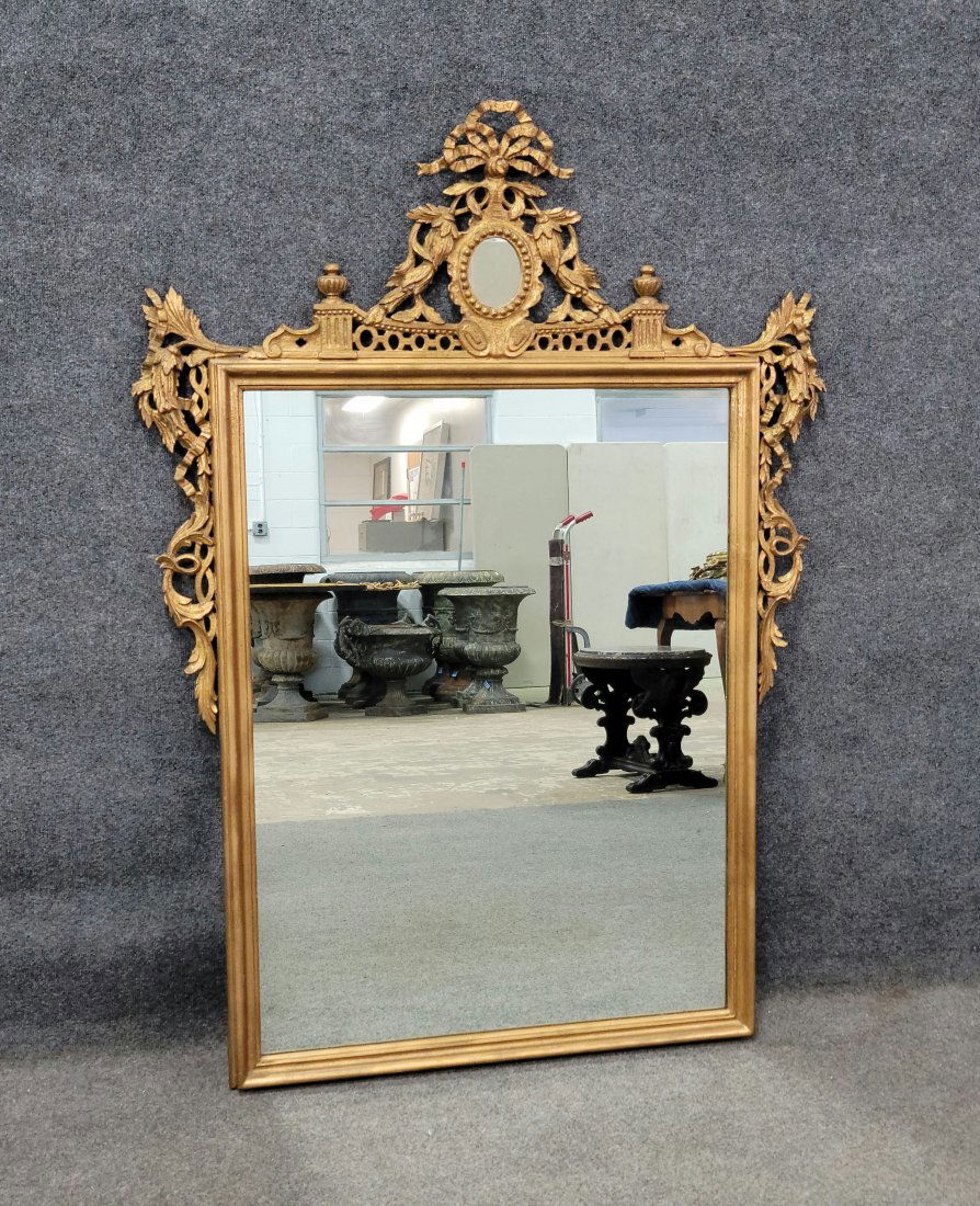 Large Italian Antique Gilt Mirror: 58"H, 41.50"W
