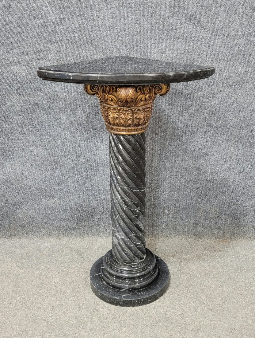 Bronze And Marble Pedastool: 37.25"H, 25.25"W, 18.25"D