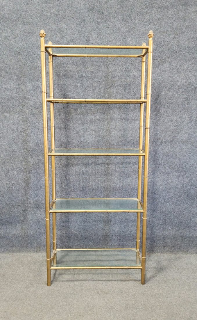 Faux Bamboo Etegere: 74.75"H, 31"W, 13"D
