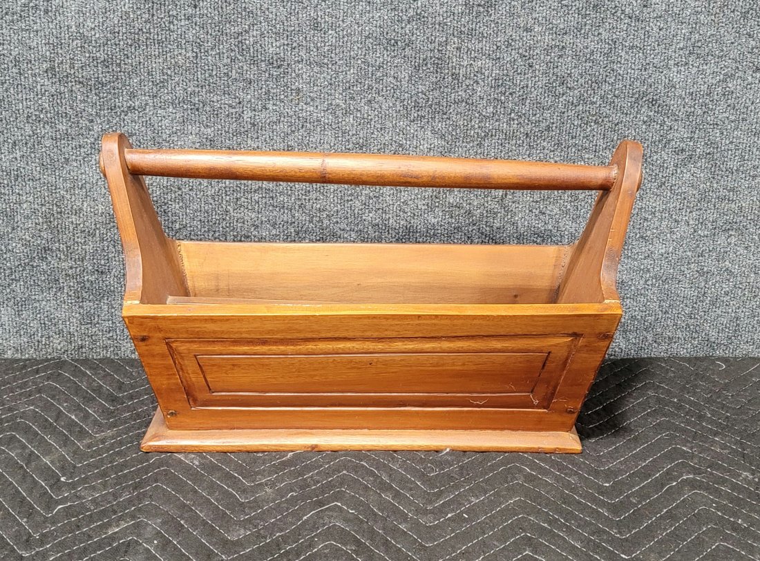 Wooden Magazine Rack: 10"H, 18"W, 7.25"D