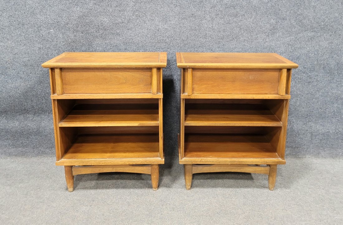 Pair Of Mid Century Nightstands: 27"H, 23"W, 15"D
