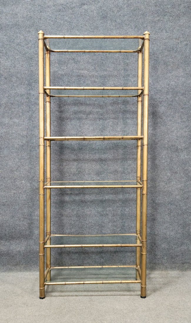 Faux Bamboo Etegere: 74.75"H, 31"W, 15"D