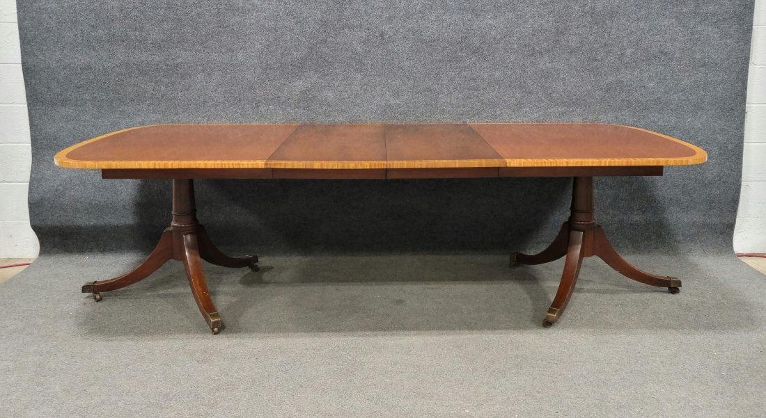 Banded Hathaway Dining Table With 2 Extra Boards: 28.50"H, 66"W, 44"D, Leaves - 17"W