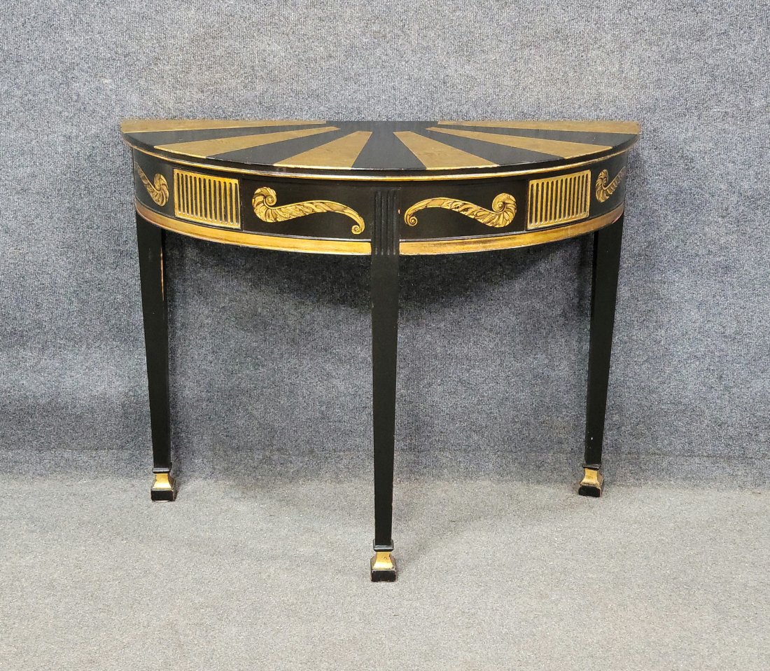 Italian Style Demi Lune Console: 29"H, 36.50"W, 15.25"D