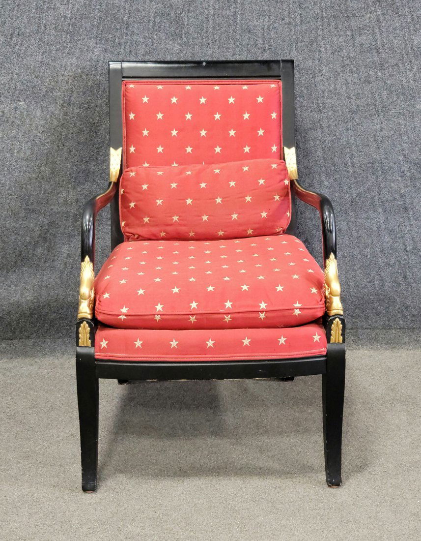 Ethan Allen Empire Chair: 36.50"H, 24"W, 30"D, 18"SH