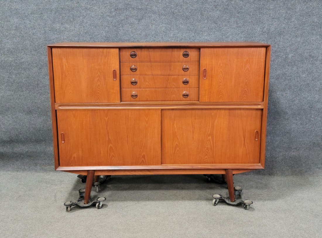 Mid Century Made In Denmark Sideboard: 47"H, 60.25"W, 17.25"D