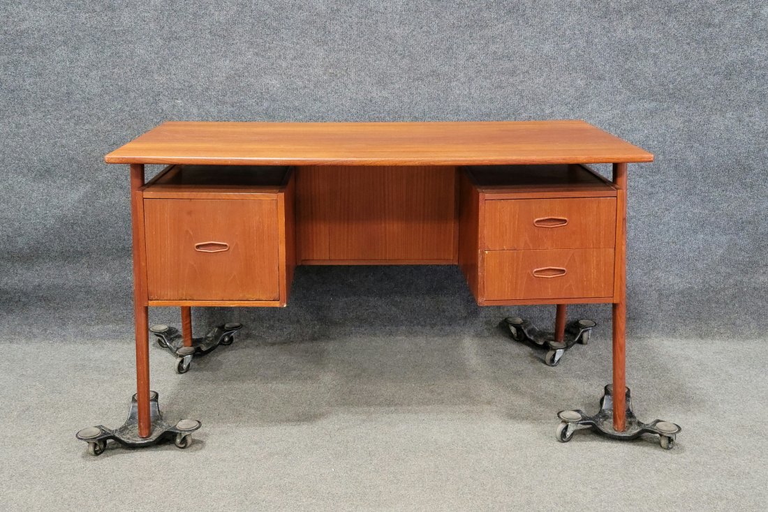 Mid Century Made In Denmark Desk: 29"H, 51"W, 27"D