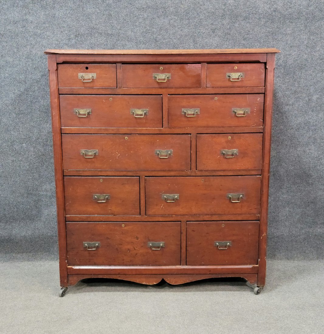 Antique File Chest: 53.75"H, 47.50"W, 19"D