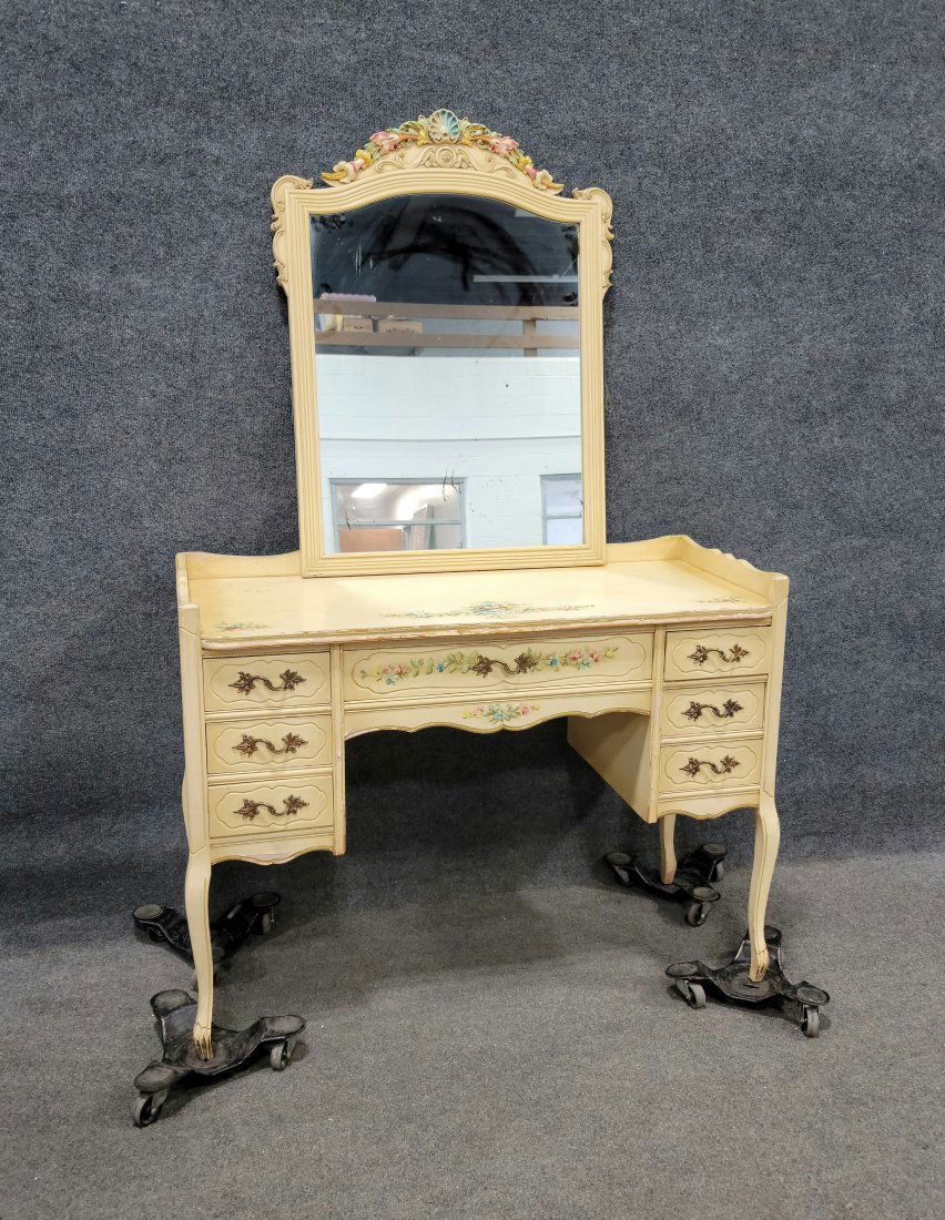 Painted Venetian Style Vanity With Mirror Made By Peck Hills (1 of 2)