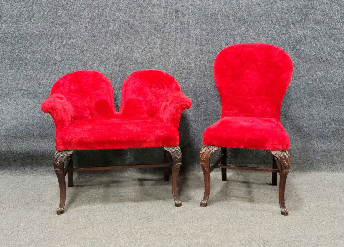 Carved Vanity Bench And Chair (1 of 5)