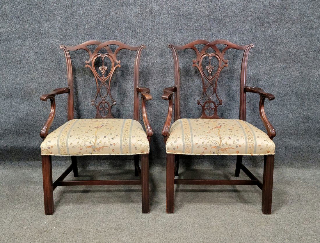 Pair Of Chippendale Arm Chairs (1 of 3)