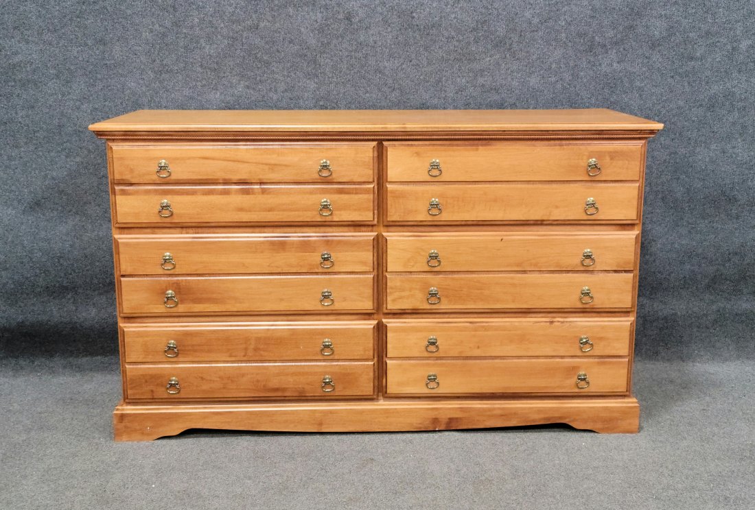 Clean Maple Chest: 35"H, 58.50"W, 18.25"D