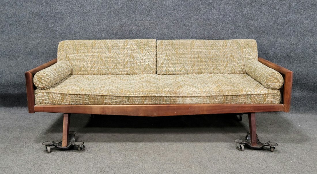 Mid Century Sofa: 26"H, 77.50"W, 32.50"D, 17"SH