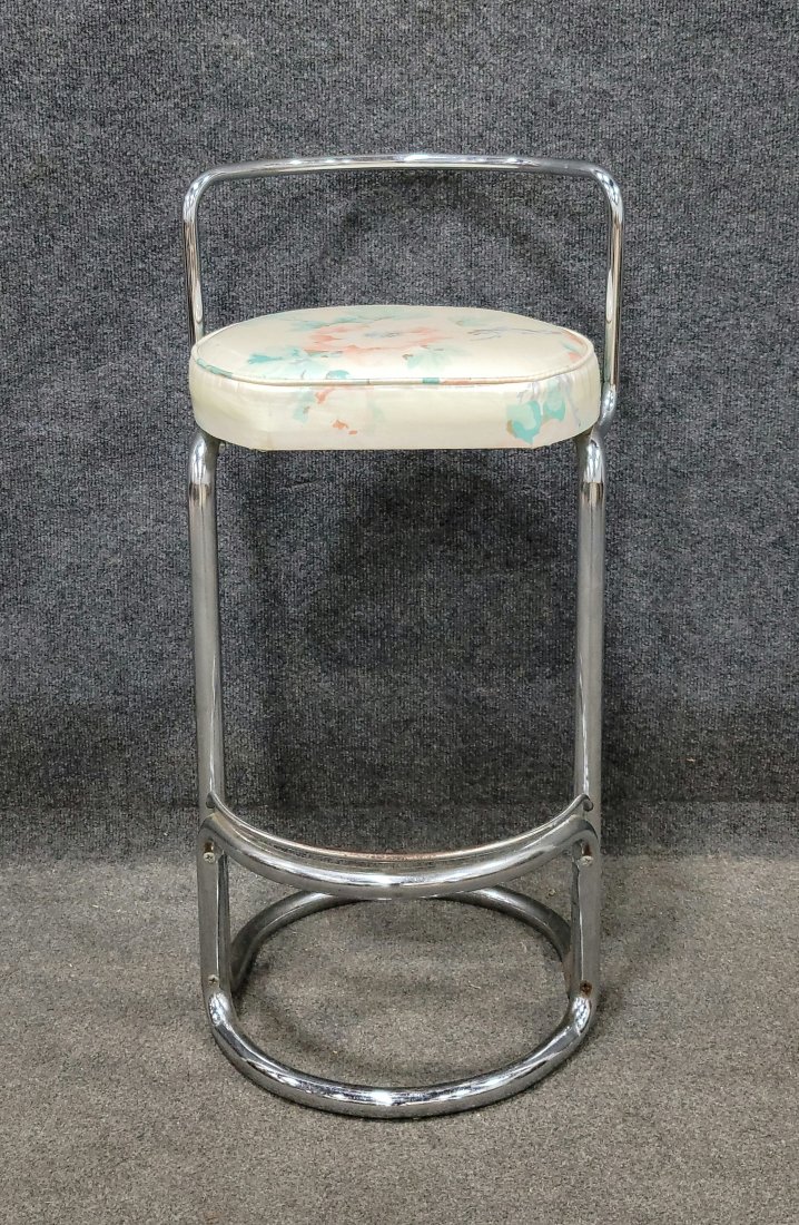 Modern Chrome Chair: 30"H, 16"W, 19"D, 24"SH