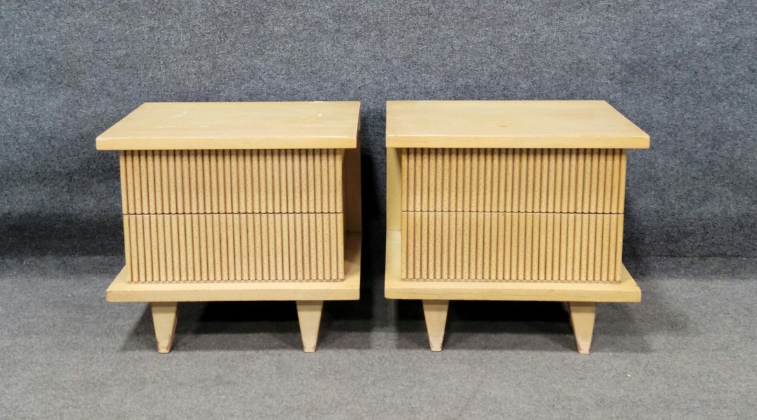 Pair Of American Of Martinsville Merton Gershun Bali-Hi Nightstands: 20"H, 22.25"W, 18"D