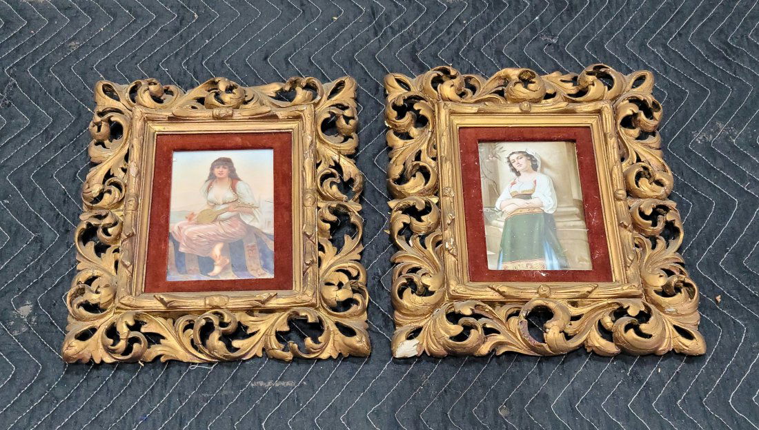 Pair Of Early 19th Century German Plaques With 18th Century Carved Frames (1 of 8)