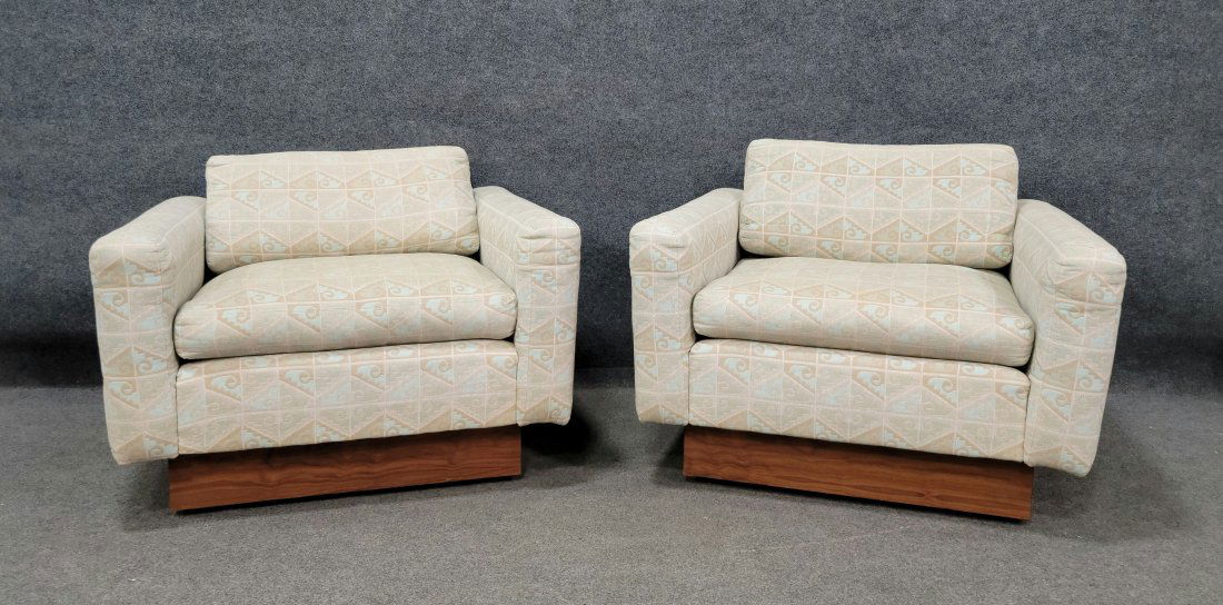 Pair Of Mid Century Club Chairs Attributed To Milo Baughman (1 of 5)