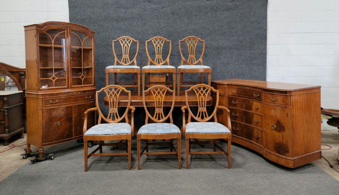 9 Piece Satinwood Dining Room Set (1 of 2)