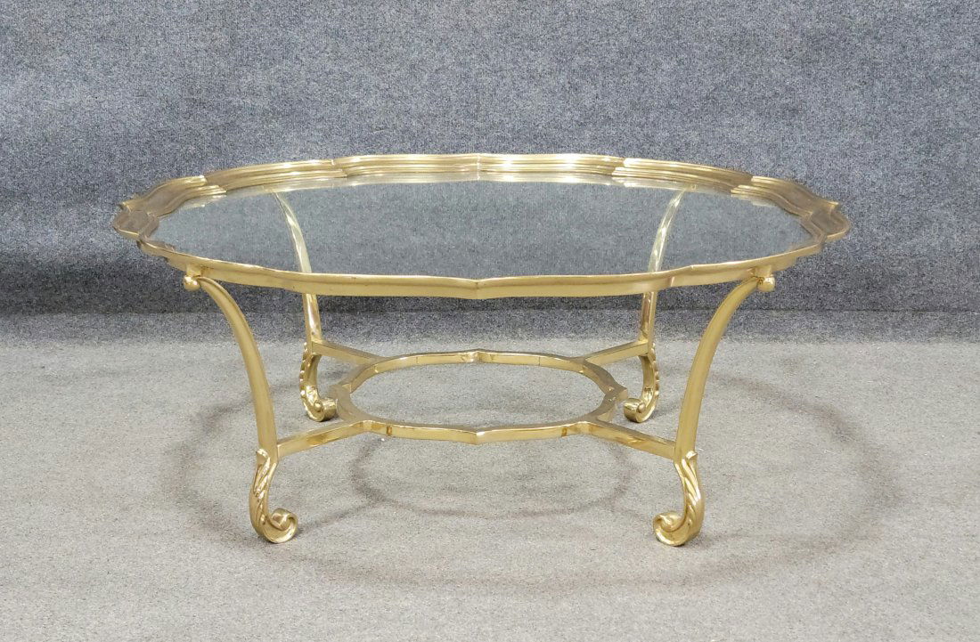 Large Brass And Glass Coffee Table (Possibly Baker) (1 of 3)