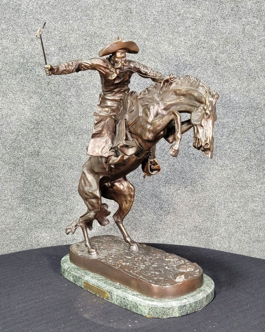 Large Bronze By Frederic Remington (Bronco Buster) (1 of 5)