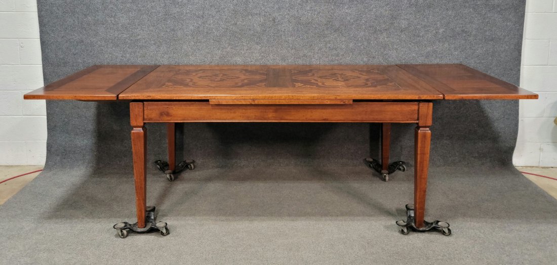 Italian Dining Table With Extensions: 32.50"H, 70.50"W, 39.25"D, Extensions - 19.50"W