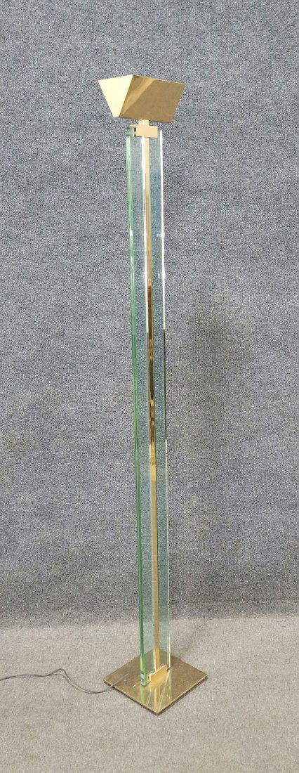 Mid Century Bronze And Glass Floor Lamp (1 of 3)