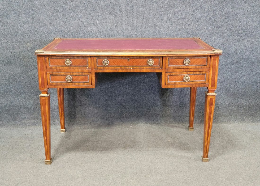Italian Bronze Mounted Bureau Plat: 32"H, 46.75"W, 24"D