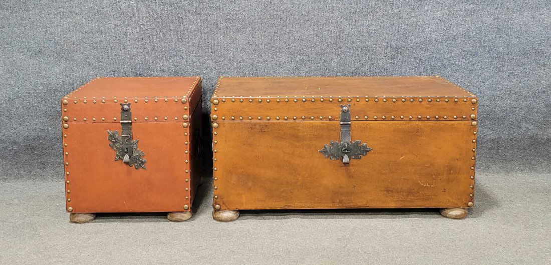 Two Leather Blanket Chests (1 of 3)