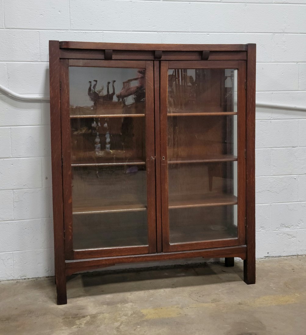 Two Door Mission Oak China Closet (1 of 5)