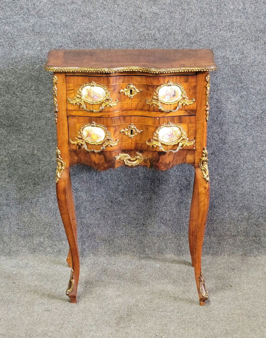 19th Century Two Drawer Stand With Porcelain Pulls (1 of 6)